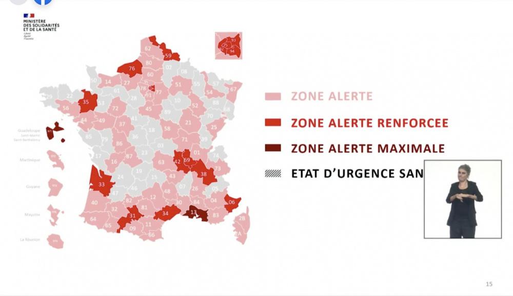 Carte de France Coronavirus : les départements en vulnérabilité, zone rouge  et écarlate - Sortiraparis.com