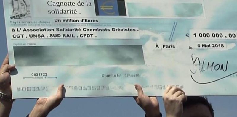 Résultat de recherche d'images pour "chèque grévistes cheminots"