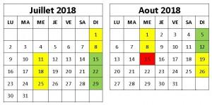 CFTSA 2018 Calendrier