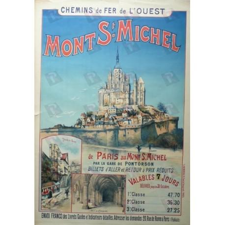Original vintage poster Mont St Michel Chemin de fer de l'ouest ...