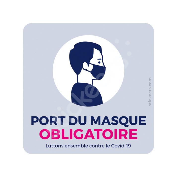 Sticker adhésif autocollant "Port du masque obligatoire" v2 ...