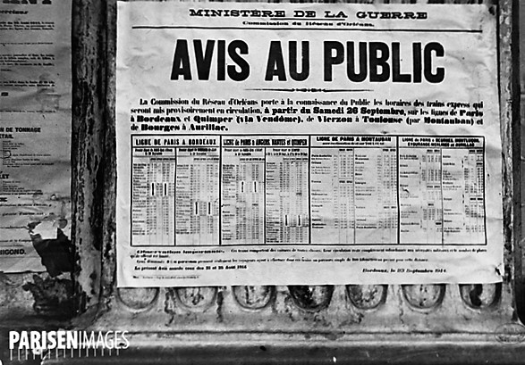Paris. Affiches. Affiche sur la reprise des trains. . 4 octobre 1914.jpg